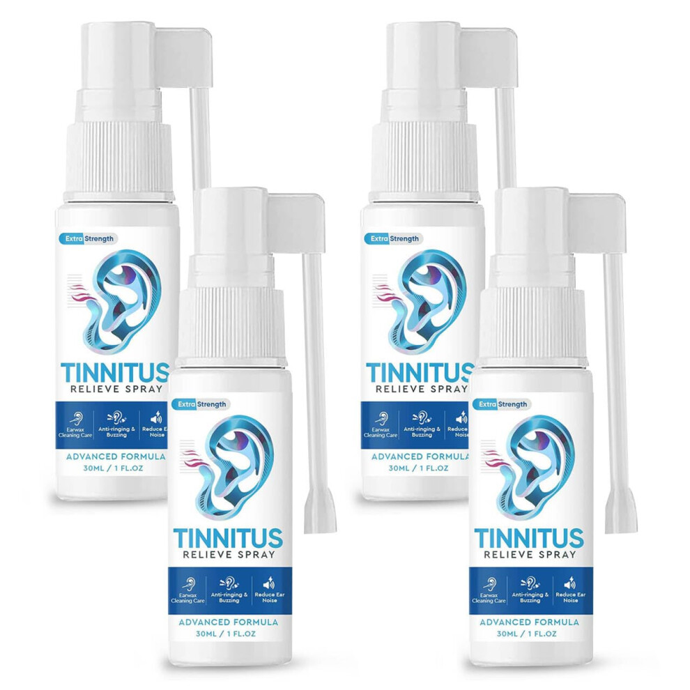 Tinnitus Relief Spray for Ringing Ears, Natural Ear Noise Reduction and Hearing Improvement 4pcs