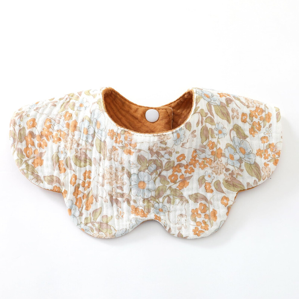 Cotton Baby Bib with 360 Coverage, 6Layer Absorbent Gauze, Cartoon Print for Newborn Feeding