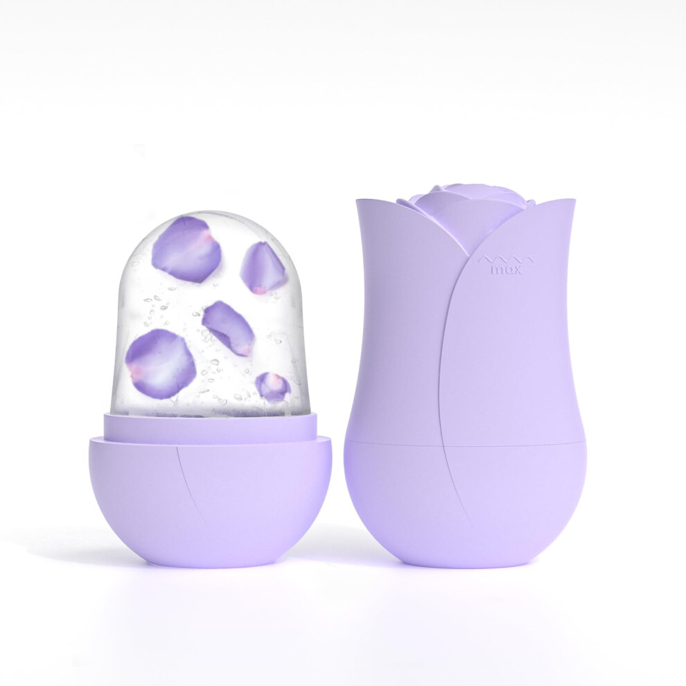 Purple Facial Ice Roller With Reusable Silicone Mold For Cooling Sculpting And Skincare