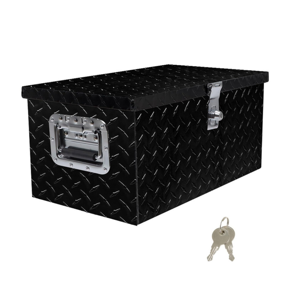 20 Inch Heavy Duty Aluminum Tool Box Black Lockable Truck Storage Box For Pickup Trailer Rv 9044945124781