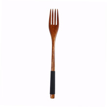 HOLIDYOYO Japanese Wooden Cutlery Set 6pcs Natural Wood Forks and Spoons for Kids Easy Clean Ergonomic Handle