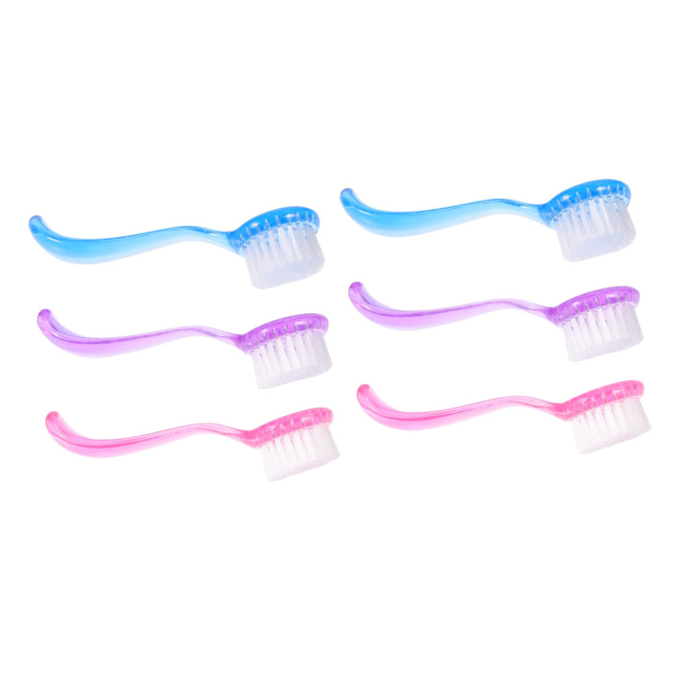 Dual Purpose Facial and Nail Cleaning Brush with Long Handle for Gentle Exfoliation 6pcs