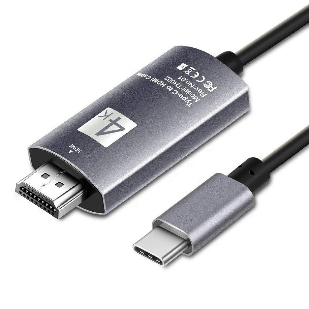 Usbc To Hdmi Cable 4K Usb 3.1 Typec Thunderbolt 3 Compatible For Macbook Pro, Galaxy S23, Pixel Xl, Lg V30, 3M Black 9365369469013