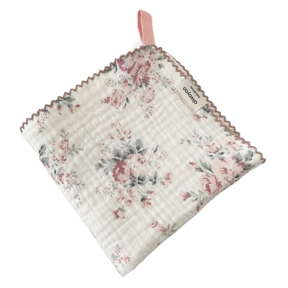 Cartoon Print Baby Muslin Face Towel Cotton Burp Cloth 25x25cm Soft Breathable Newborn Washcloth