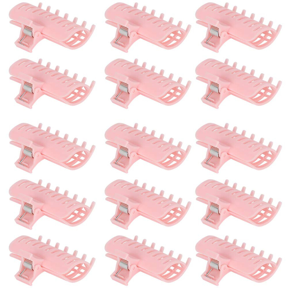 15Pcs Plastic Hair Roller Clips Set with HeatResistant Curler Claw Clips for Secure Curl Hold