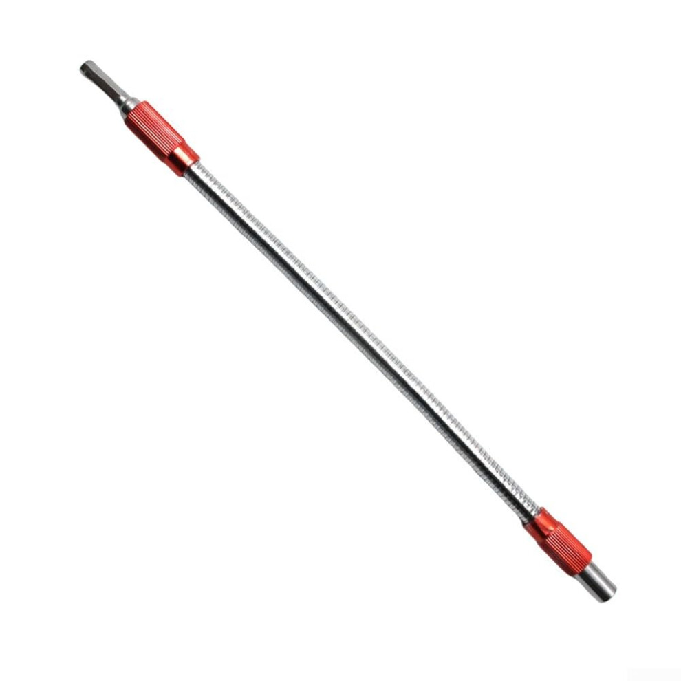 Flexible Drill Bit Extension 300Mm Length Metal Bendable Shaft Hex Head Adapter For Hand And Electric Drills Red 9044945448917