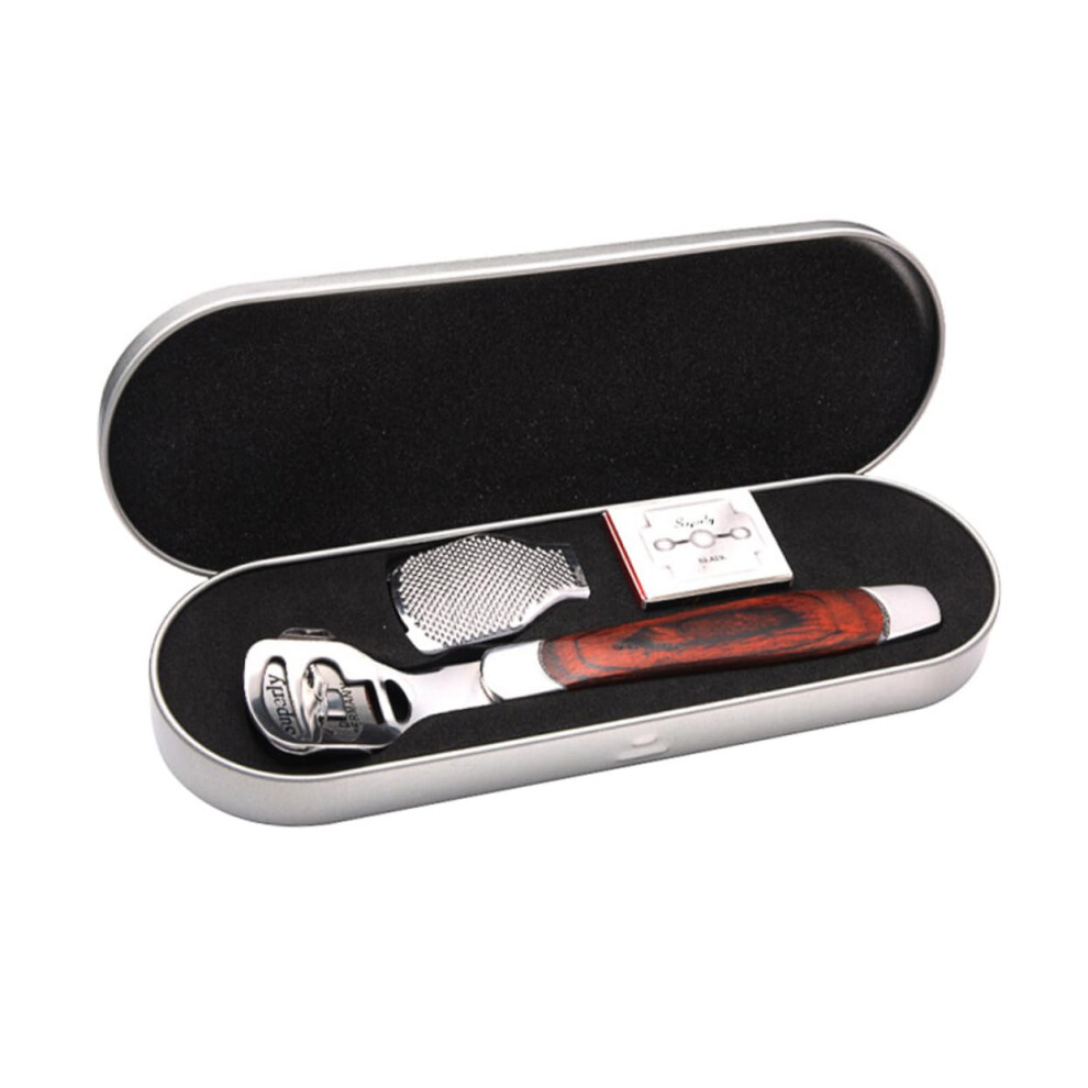 Stainless Steel Foot Callus Remover with Replaceable Blades, Ergonomic Pedicure Foot File