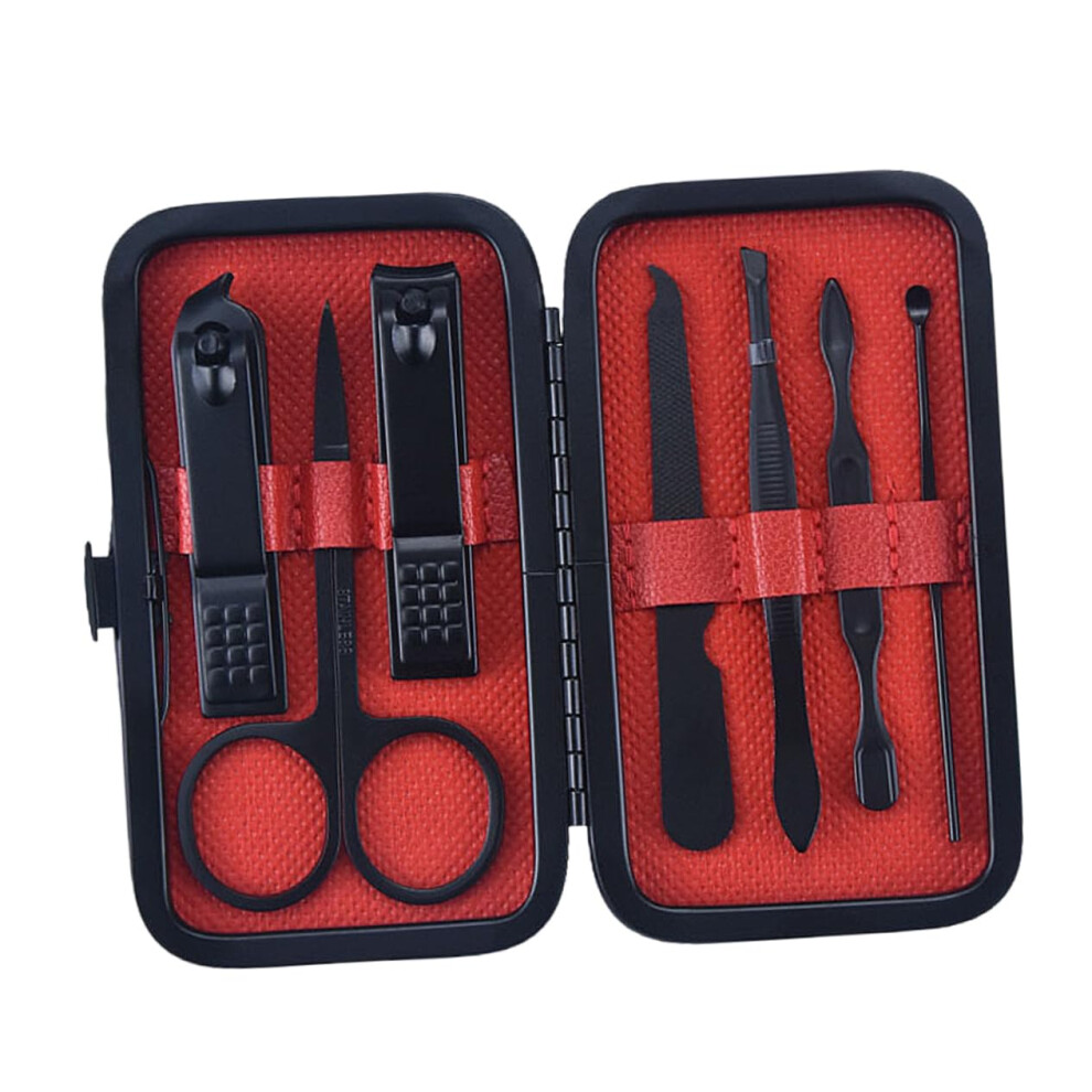 Stainless Steel Nail Clippers Set with Ergonomic Comfort Grip, 7pcs Manicure Grooming Kit for Men and Women