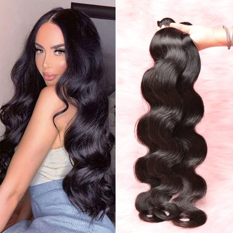 Unisex Brazilian Body Wave Hair 4 Bundles 2228 Inch Virgin Human Hair Extensions Smooth Silky Tangle