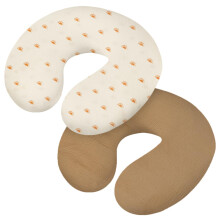 2Pcs Brown Cotton Nursing Pillow Cover with Hidden Zipper, Breathable Baby Support Breastfeeding Pillowcase
