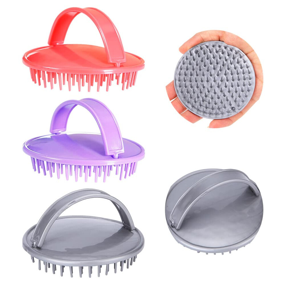 3PCS Scalp Massager Shampoo Brush with Soft Silicone Bristles for Wet or Dry Hair AntiDandruff
