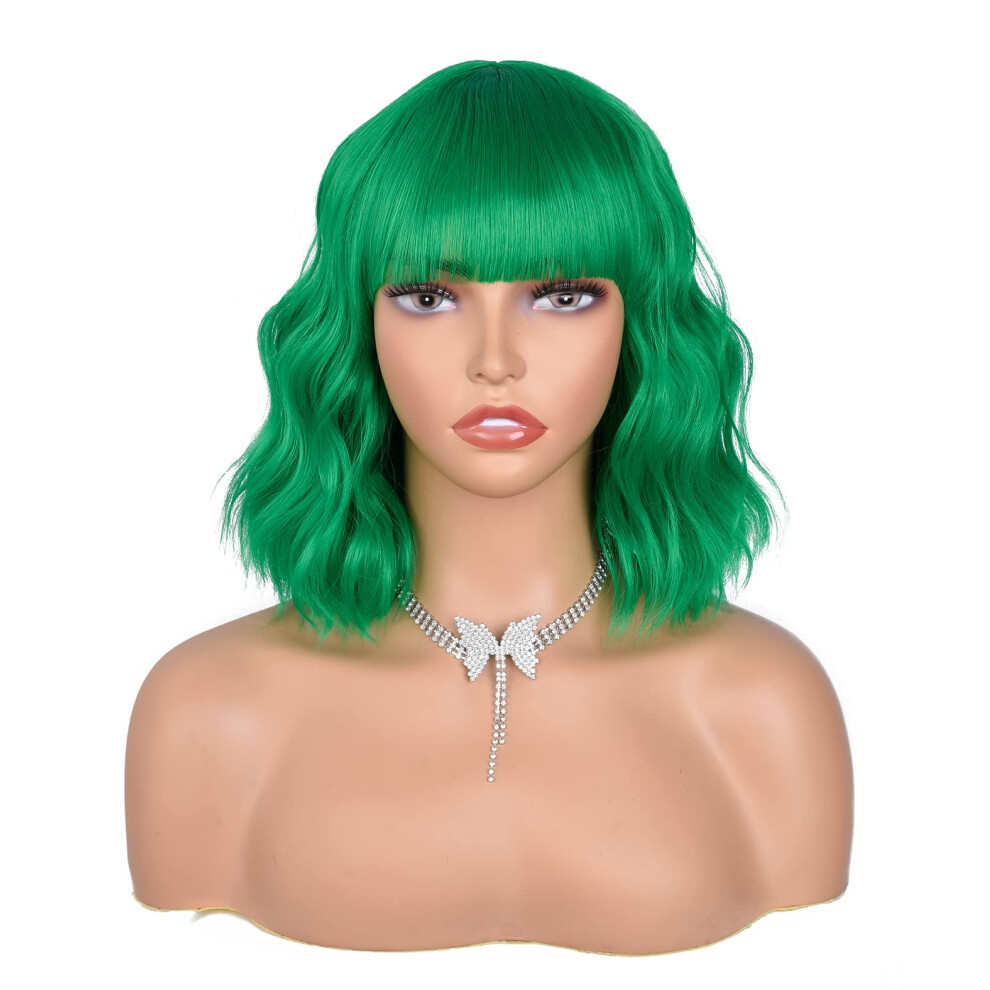 Unisex Long Curly Wig With Bangs Glueless Human Hair Blend Natural Scalp Breathable Cap For Women
