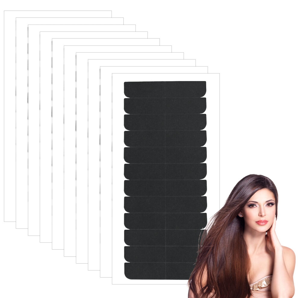 120PCS Black Hair Extension Tape Waterproof Strong Adhesion Invisible Seamless Finish Residue