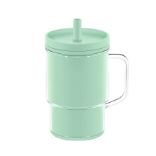 Toddler Sippy Cup 8oz Spill‑Proof Silicone Straw Cup with Leak‑Resistant Design and Easy‑Grip Handle Mint