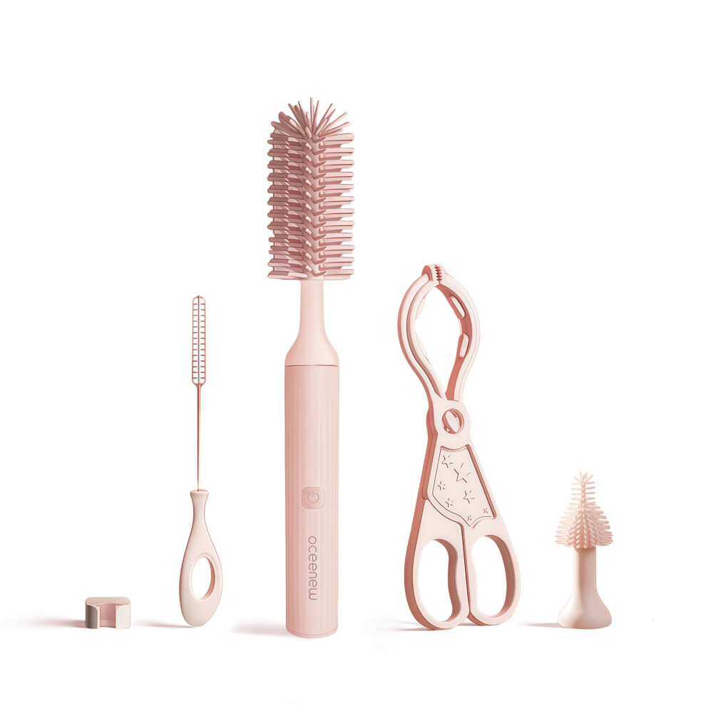 Electric Bottle Brush Cleaner with FoodGrade Silicone, DualSpeed Rechargeable Baby Bottle Brush for Fast Rotating Cleaning and Travel