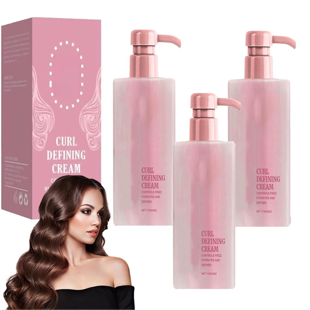 Cream Curl Defining For Wavy And Curly Hair, Shea Butter Anti Frizz Styling 3Pcs