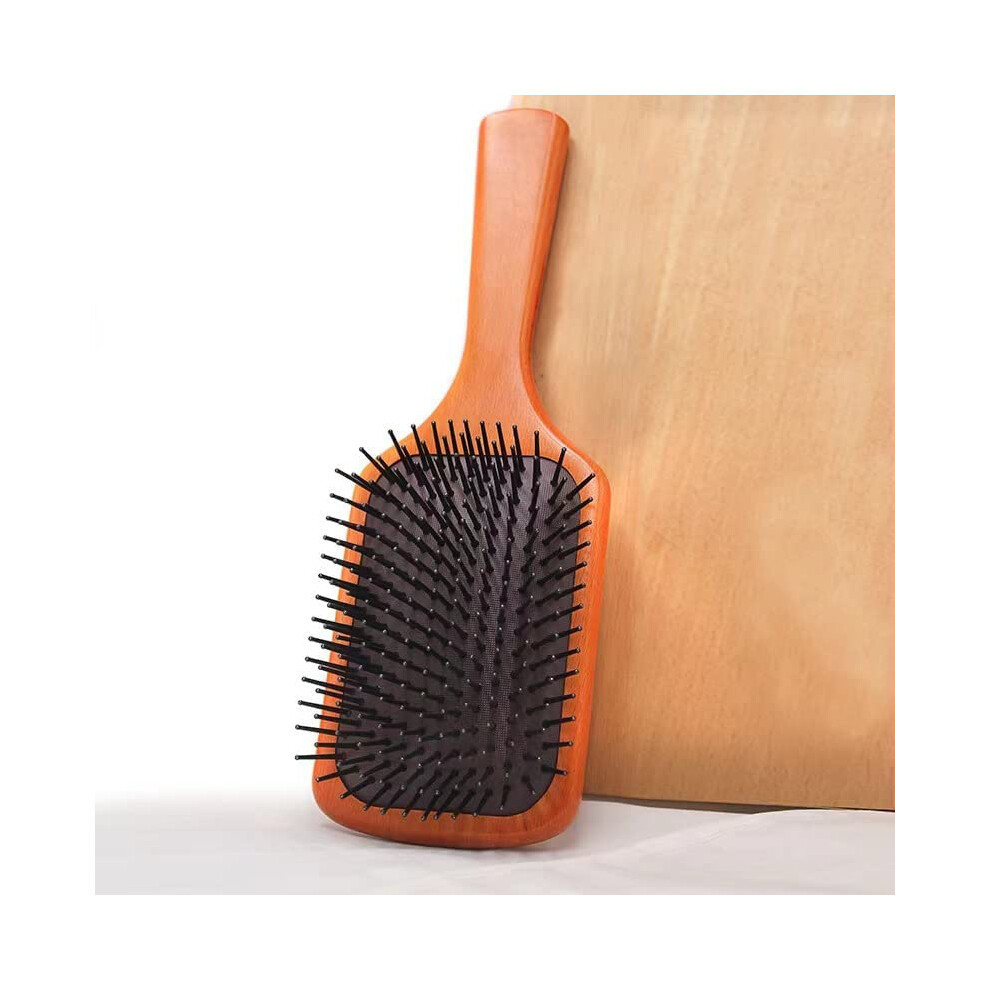 Wooden Paddle Hair Brush for Detangling and Smoothing, Ergonomic Handle, Eco Friendly Design