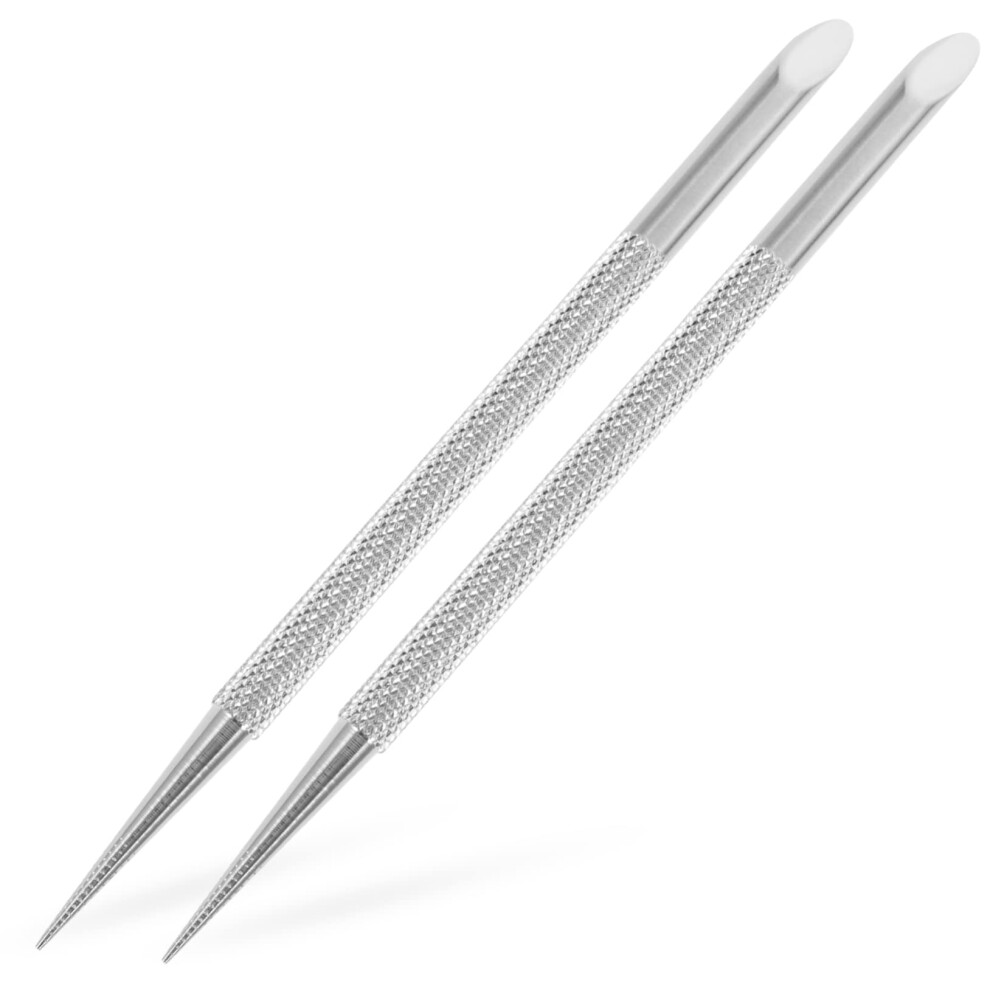 Stainless Steel Cuticle Pusher Set 2pcs DualEnded Nail Cuticle Remover for Fingernail and Toenail Care