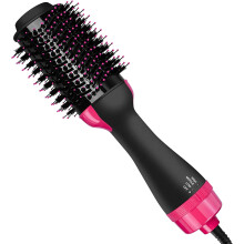 Hot Air Brush 4 in 1 Hair Dryer Brush One Step Volumizer for Straightening and Curling with Ionic Shine Boost