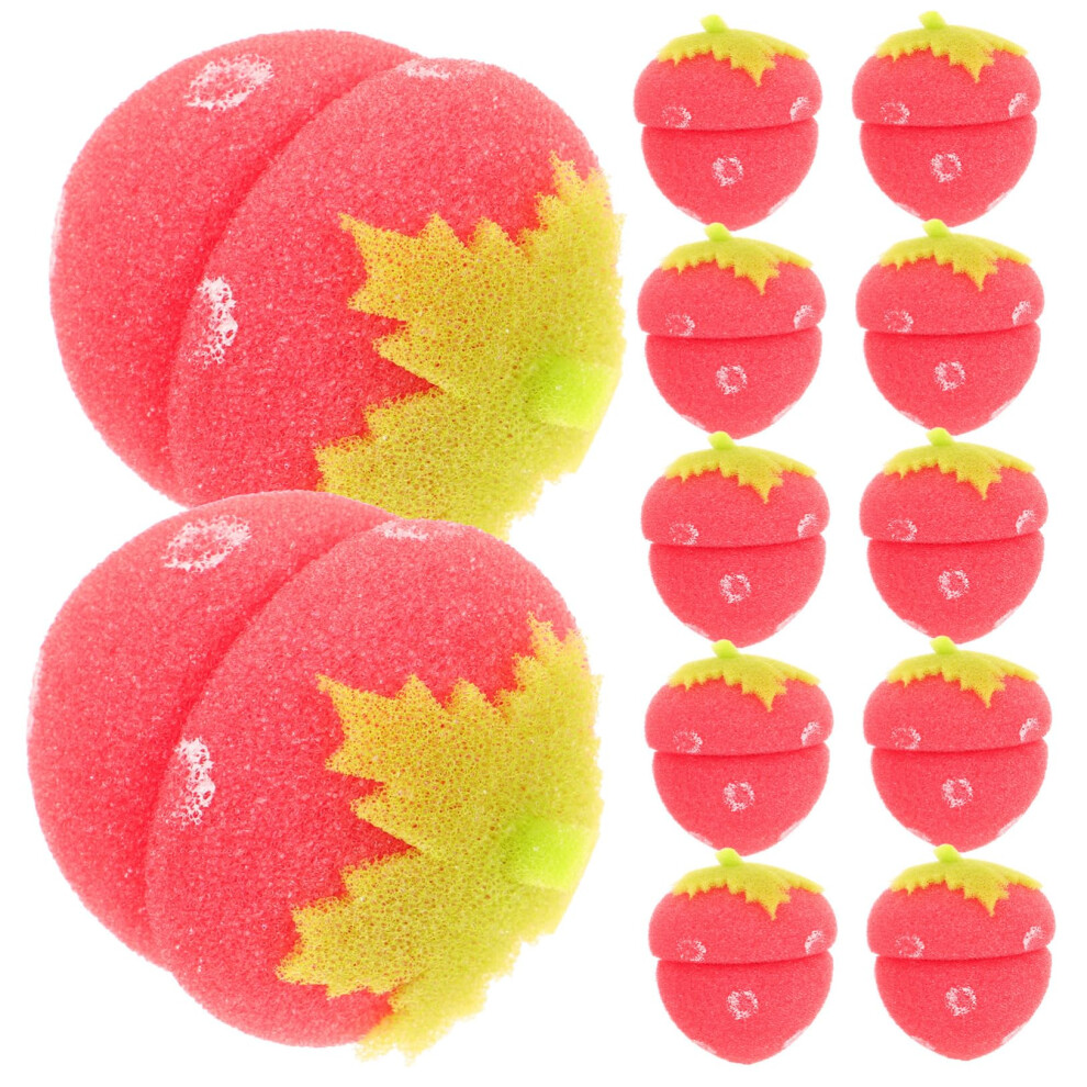 12Pcs Strawberry Hair Curlers Soft Sponge Rollers for Overnight Styling and Natural Curls