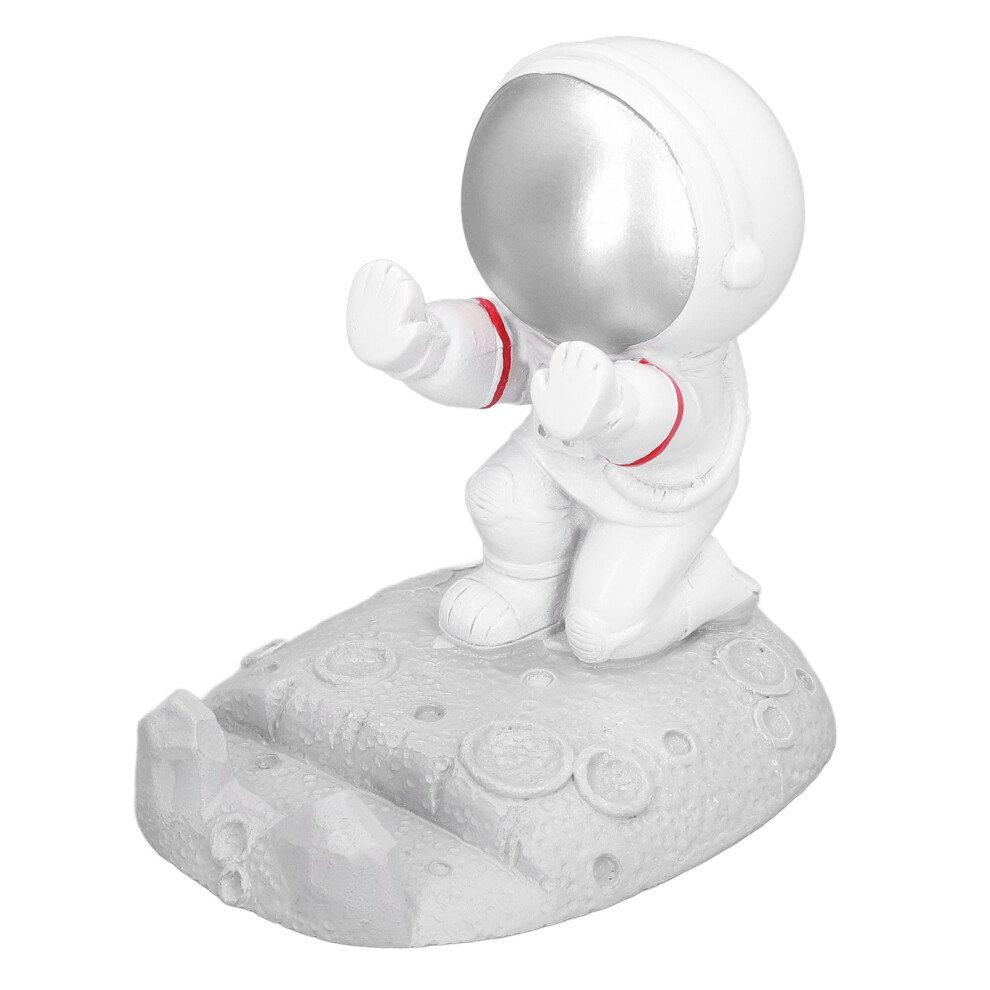 Astronaut Shape Resin Phone Holder - Elegant Desktop Decor Silver 8421382336587