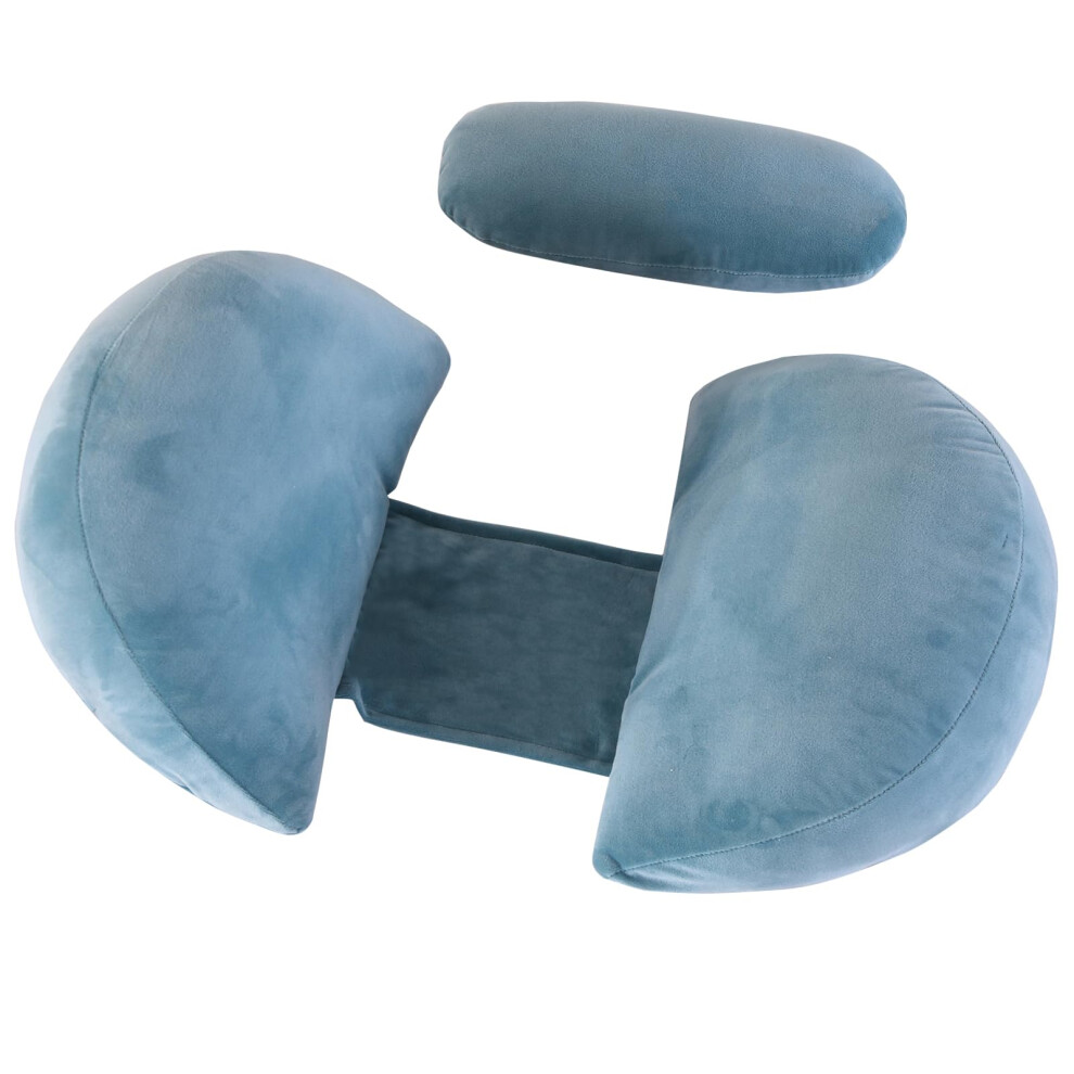 Pregnancy Pillow Ushape Nursing Pillow With Removable Washable Cover, Side Positioning, Blue