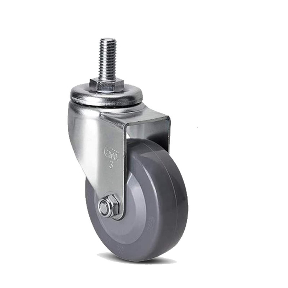 Pu Polyurethane Tread Universal Wheel Casters With Brake M12x25 3Inch Wearresistant Ground Protection 9174973558514
