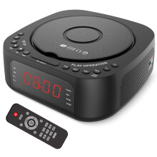 CD Player Alarm Clock USB Loading CD Player With Speakers MP3 Playback FM Radio Sleep Timer Double Alarms GB Plug