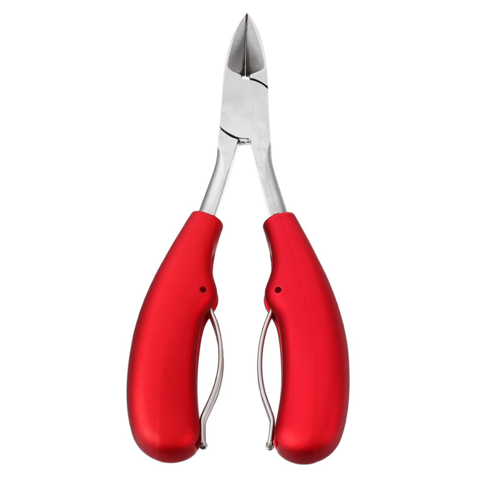 Red Professional Nail Clippers And Cuticle Nippers With Precise Curved Blades For Thick Nails