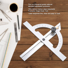 Precision 100x150mm Adjustable Angle Ruler Laser Engraved Carbon Steel