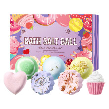 Bath Balls 7Piece Handmade Shower Salt Balls For Women Moisturizing Colorful Soap Accessories Relaxation Home Use