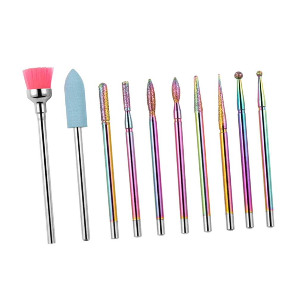 10Piece Tungsten Steel Nail Drill Bit Set for Precise Nail Shaping and Polishing