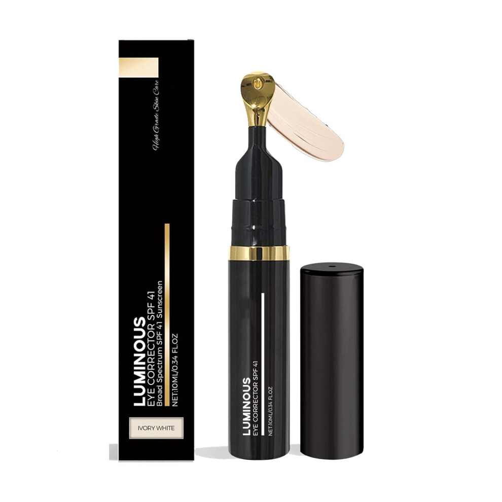 Under Eye Corrector SPF 41 for Oily Skin, Dark Circle Concealer Peach Tone, Longlasting Matte Finish Ivory White 1PC