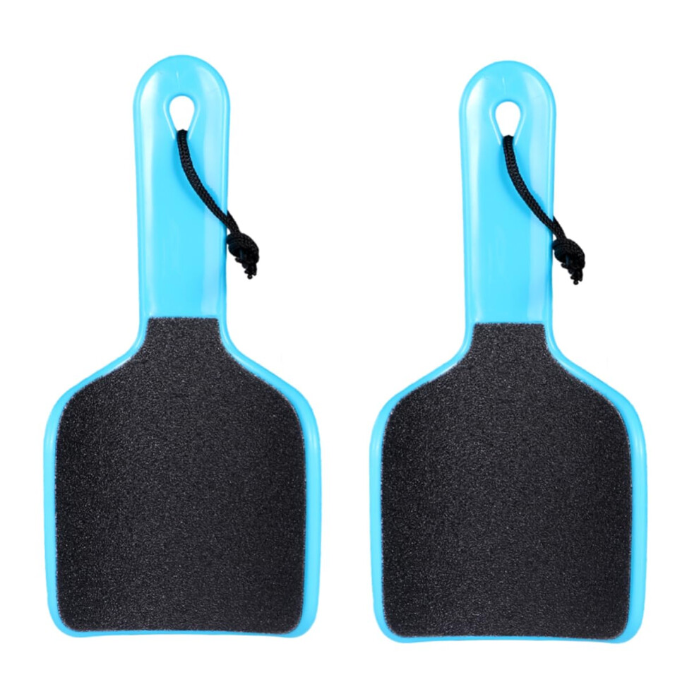 Blue 2Pcs Doublesided Foot File Callus Remover With Curved Contour And Nonslip Grip For Pedicure