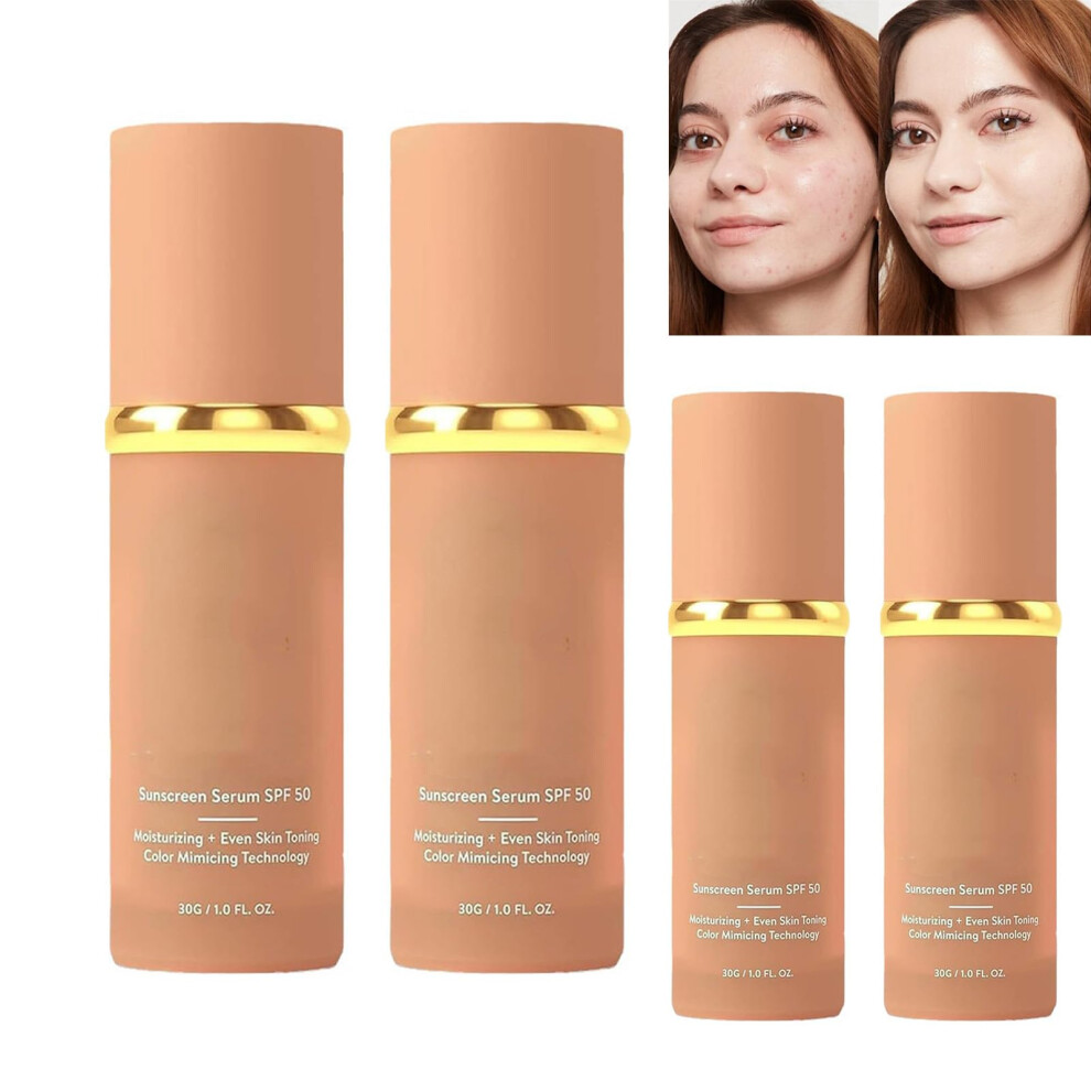 4pcs 4 in 1 Full Coverage Foundation with SPF50+ UV Protection, Long Lasting Waterproof Hydrating Concealer for Flawless Skin