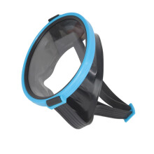 AntiFog Diving Mask with Tempered Glass Lens and Ergonomic Fit for Adults and Teens Blue Snorkeling Goggles