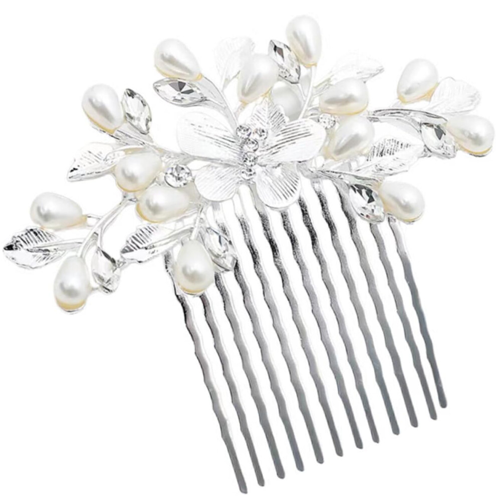 Bridal Hair Comb with Elegant Pearl Design for Brides and Bridesmaids White Wedding Accessory