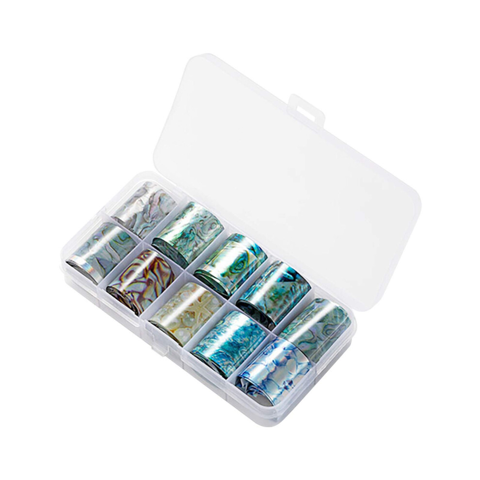 Nail Art Foil Stickers Kit with Storage Box, Colorful Nail Transfer Foils for DIY Manicure