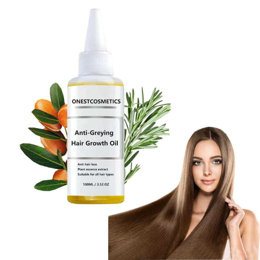 AntiGrey Hair Oil with Rosemary for Thicker Fuller Hair Growth and Scalp Care 1pcs