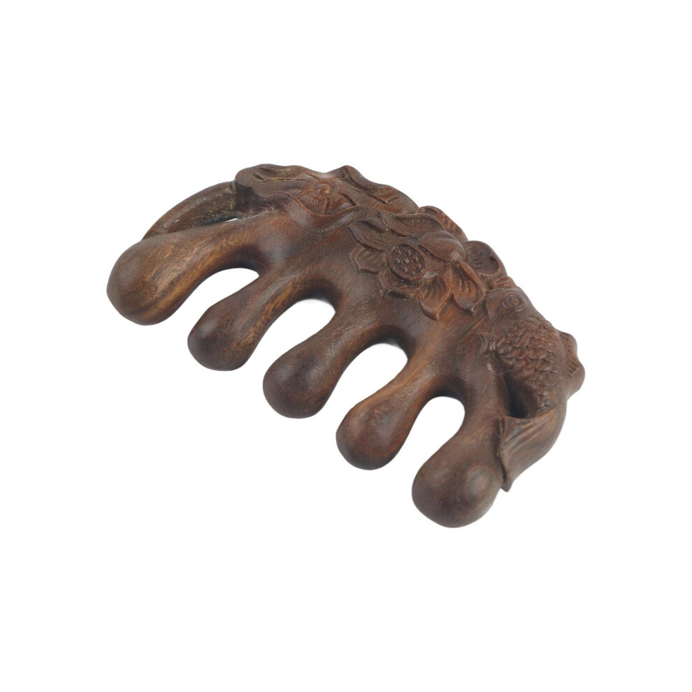 Wooden Scalp Massager and Sandalwood Wide Tooth Comb for Gentle Detangling and MultiâArea Massage