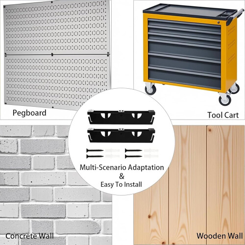 Angle Grinder Rack Wall Mount Bracket for Angle Grinder 2Slot Workbench Side Pegboard Garage Workshop 2