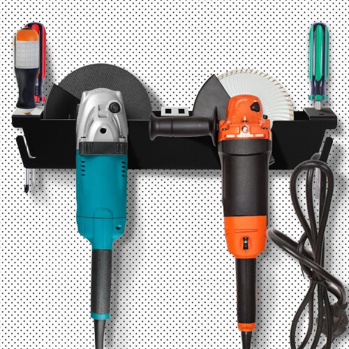 Angle Grinder Rack Wall Mount Bracket for Angle Grinder 2Slot Workbench Side Pegboard Garage Workshop 1