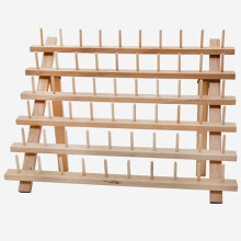 60 Spool Wooden Thread Rack for Braiding Hair, Tangle Craft and Sewing Organizer