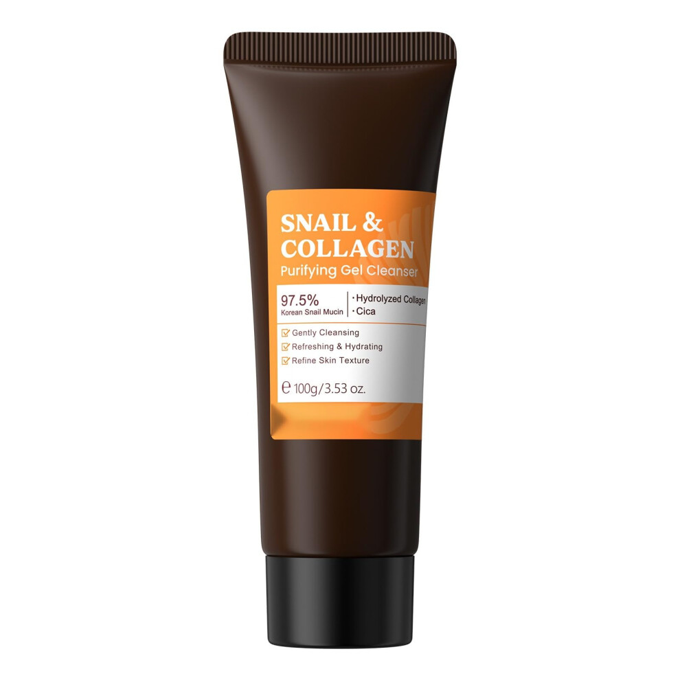 Snail and Collagen Facial Cleanser Hydrating Face Wash Deep Pore Cleansing Gentle Exfoliation 3.53oz