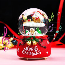Christmas Snow Globe Lantern Santa Swirling Snow Globe Music Glitter Snowflakes Water Filled Battery Powered Large Decor