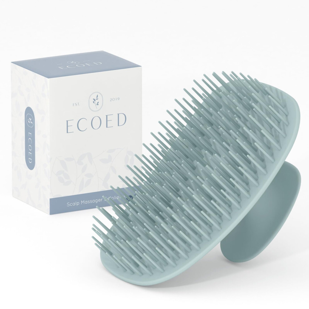 Scalp Massager Shampoo Brush for Dandruff Removal, Silicone Scalp Scrubber for Wet and Dry Hair, Ergonomic Exfoliating Brush for Men and Women (Blue)