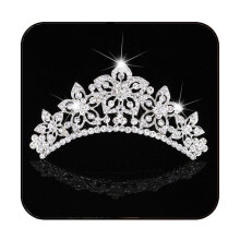 Silver Rhinestone Wedding Tiara Comb for Brides and Girls, Elegant Sparkling Crown Hair Accessories