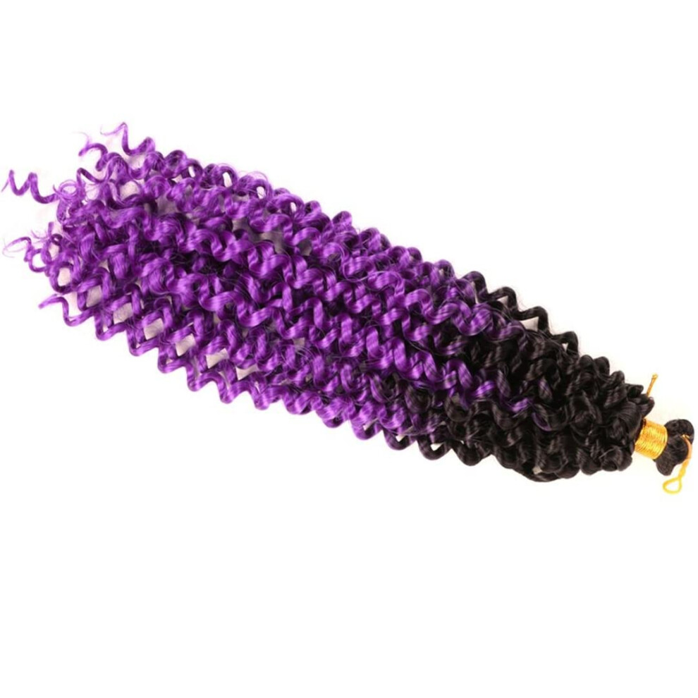 Unisex 14 Inch Prelooped Curly Crochet Braids Ombre Faux Locs Hair Extensions 5 Packs