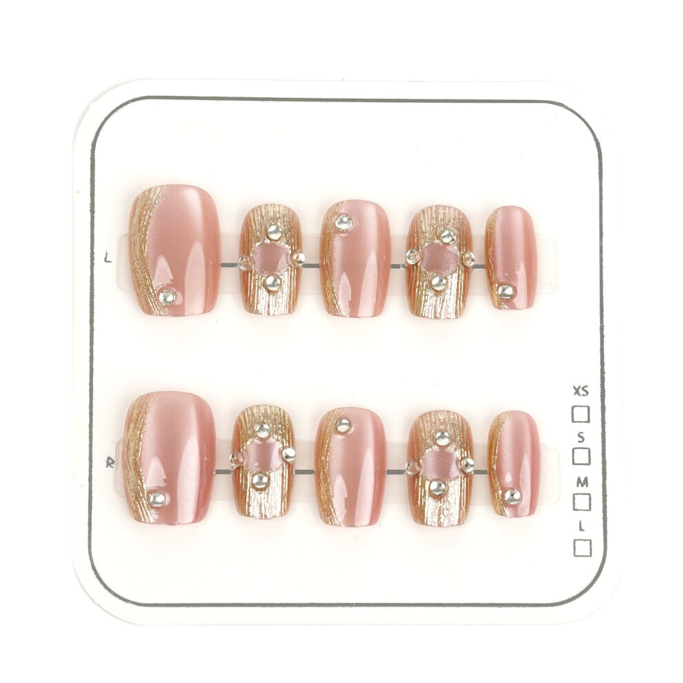 Press On Nails for Women, Long Lasting False Nails with Glue, Natural Look, Easy Home Manicure