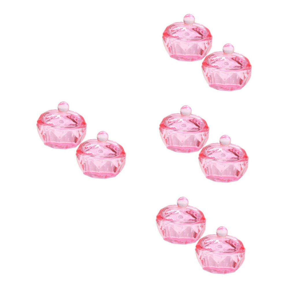 Nail Dappen Dish Set with Lids, Glass Nail Cup for Acrylic Powder Mixing, Prevents Evaporation